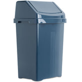 Mülleimer mit Schwingdeckel 15 Liter eckig Schwingdeckeleimer Kunststoff Küche Büro Bad Putzeimer Kosmetikeimer Papierkorb Eimer Abfalleimer Abfallbehälter Mülltonne Müll Abfallsammler